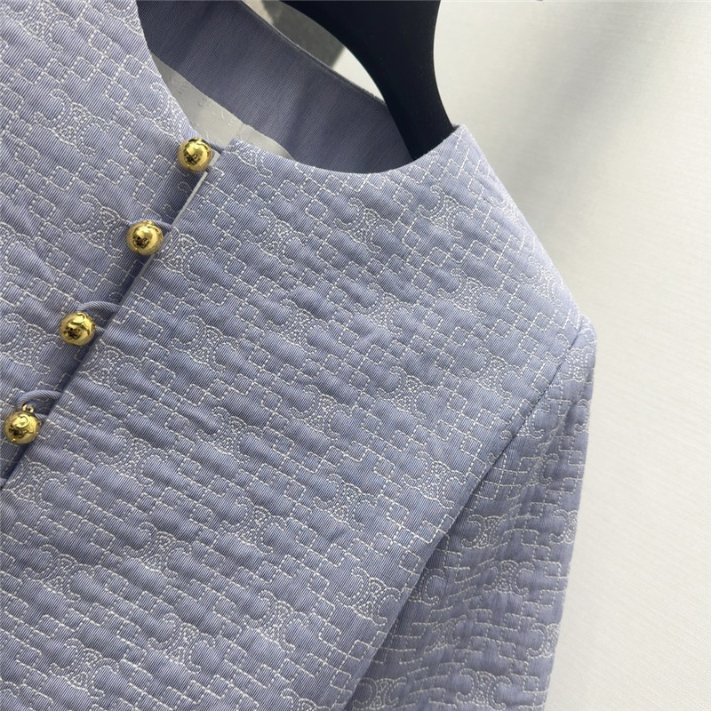 Ce1i*e blue and gold button jacquard jacket