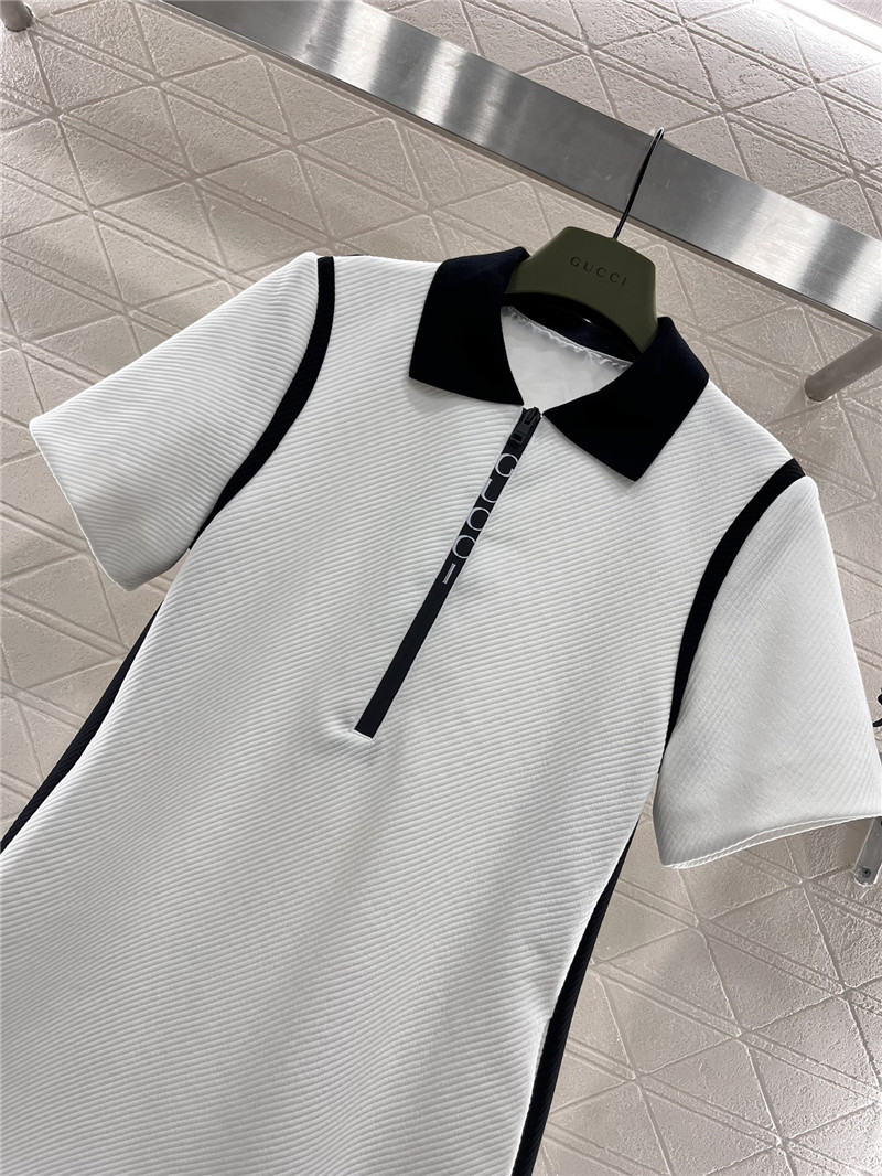 Gvc*1 lapel knitted polo dress