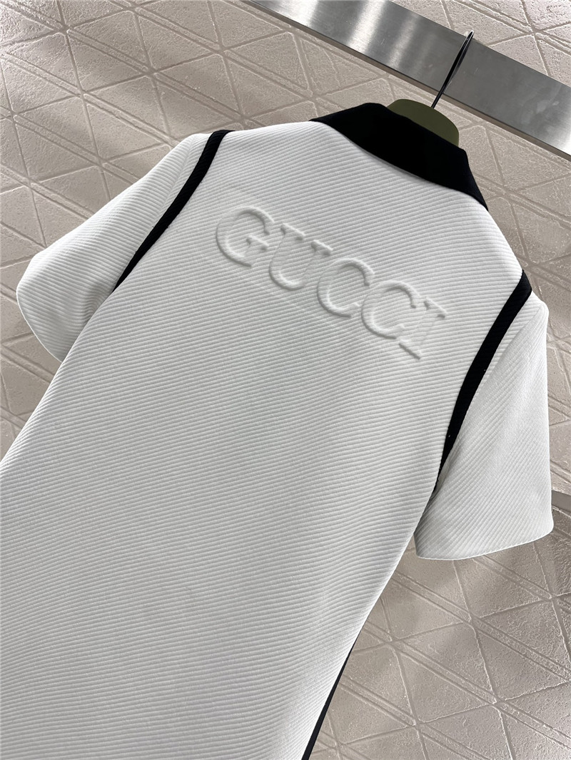 Gvc*1 lapel knitted polo dress