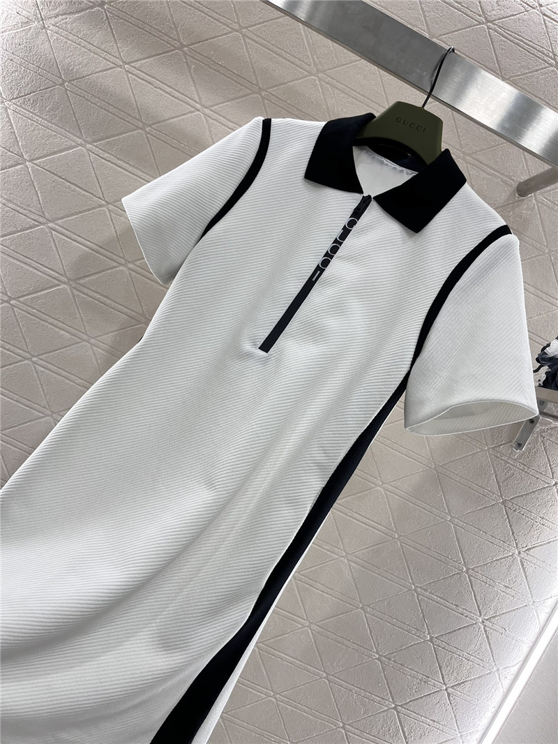 Gvc*1 lapel knitted polo dress