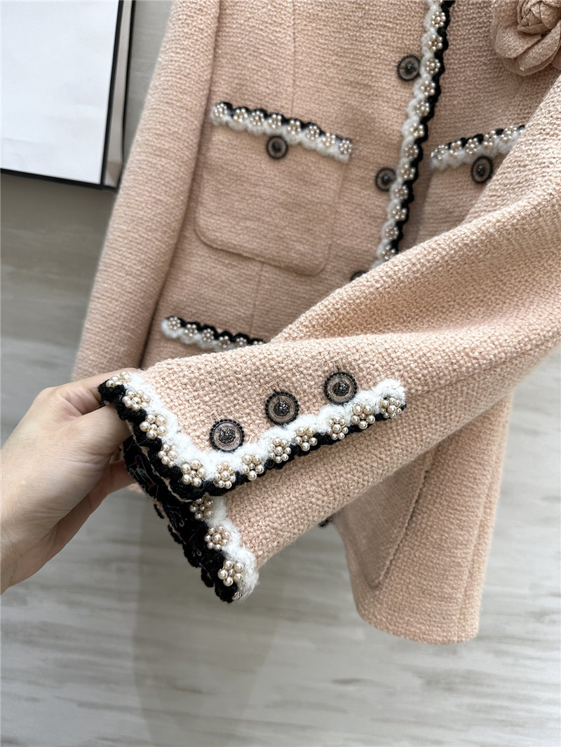 Ch**el floral soft tweed coat
