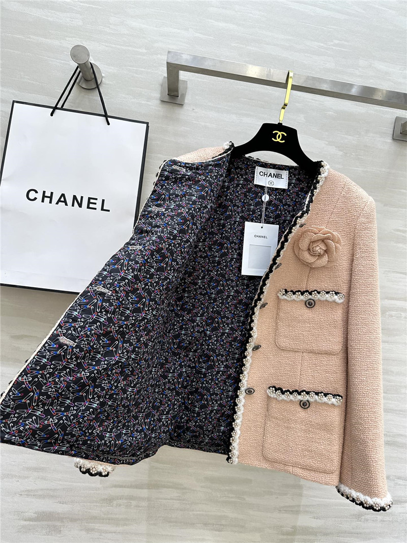 Ch**el floral soft tweed coat
