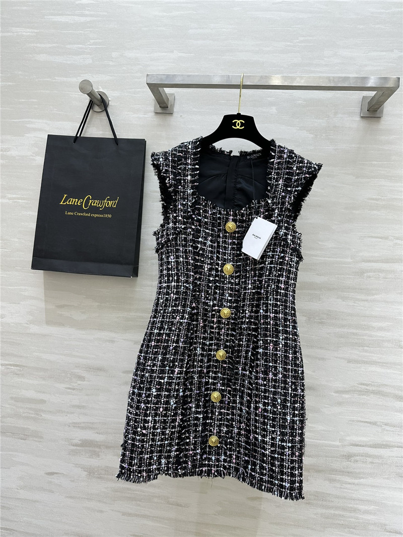 Balmain dress with fur trim