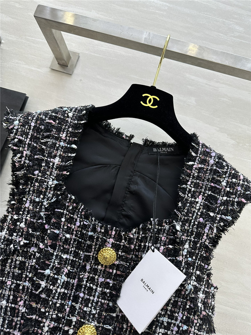 Balmain dress with fur trim