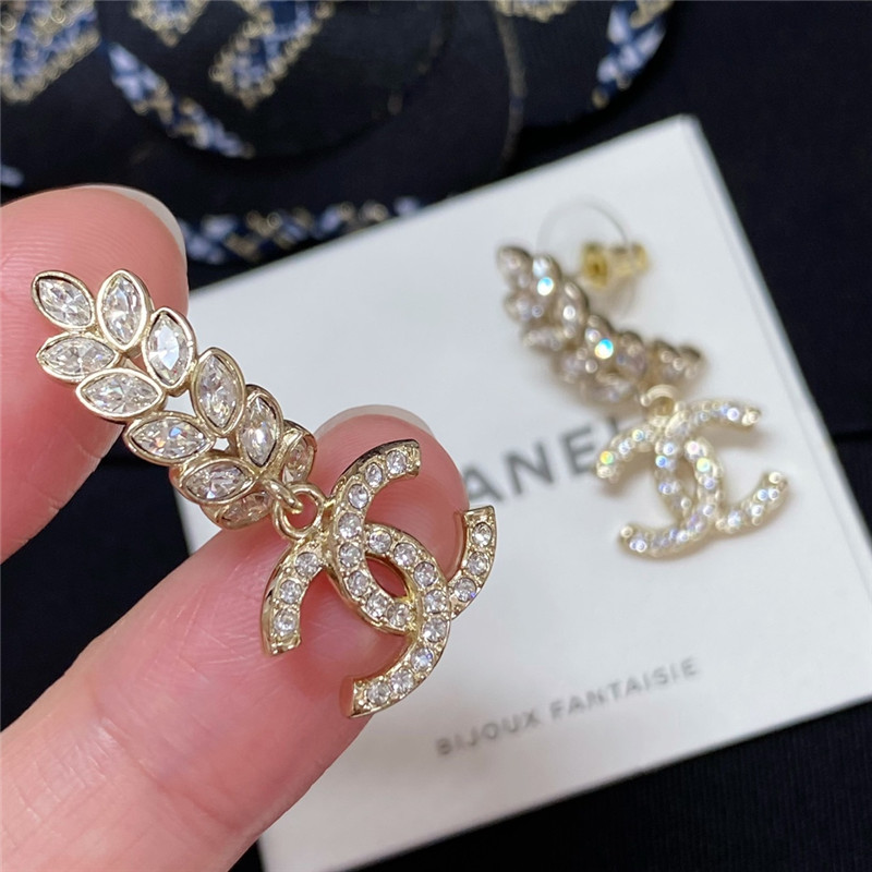 Ch**el wheat ear double c earrings