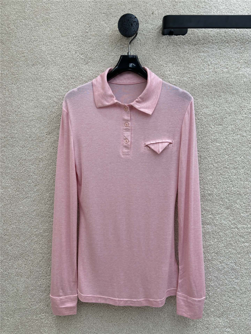 b0tt*ga Ven*ta tencel long-sleeve polo shirt in pink