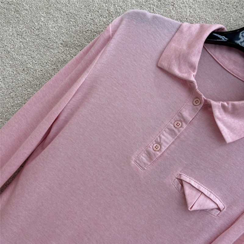 b0tt*ga Ven*ta tencel long-sleeve polo shirt in pink