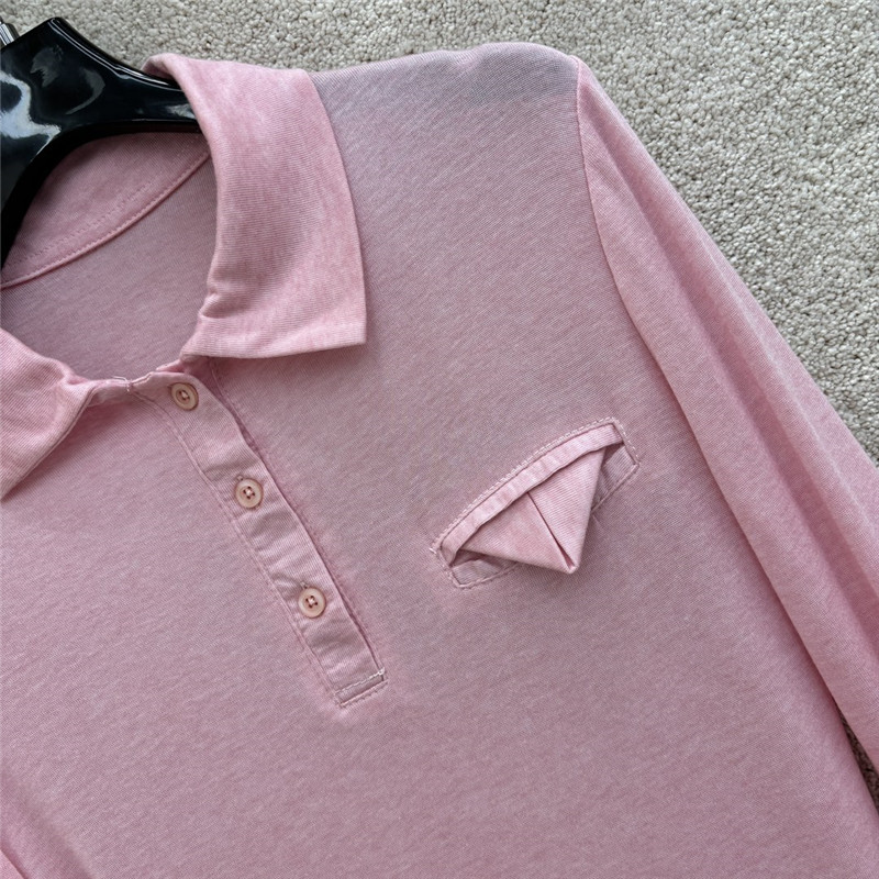 b0tt*ga Ven*ta tencel long-sleeve polo shirt in pink