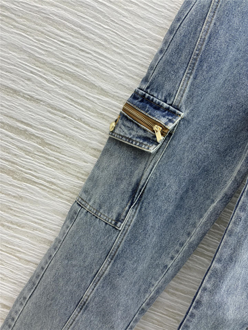 M1um1u high waist denim trousers