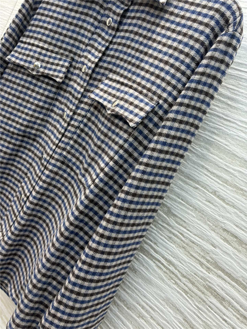 M1um1u houndstooth double pocket shirt