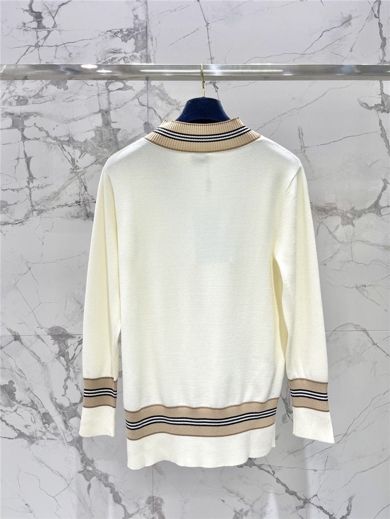 Bv*b*rry v-neck belt strap skirt rib sweater ivory