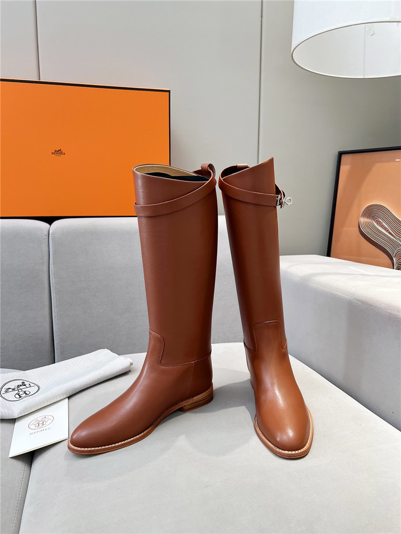 H**me5 jumping calfskin boot in brown