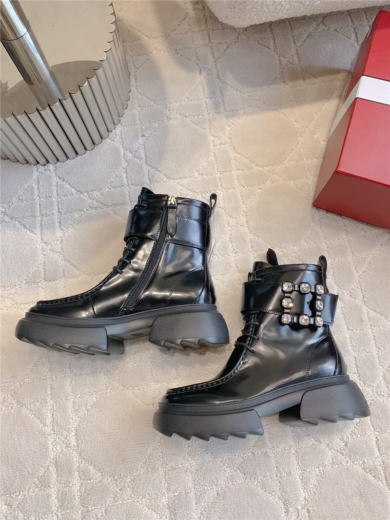 roger vivier D1am0nd buckle calfskin ankle boots