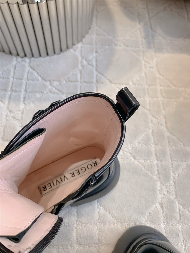 roger vivier D1am0nd buckle calfskin ankle boots