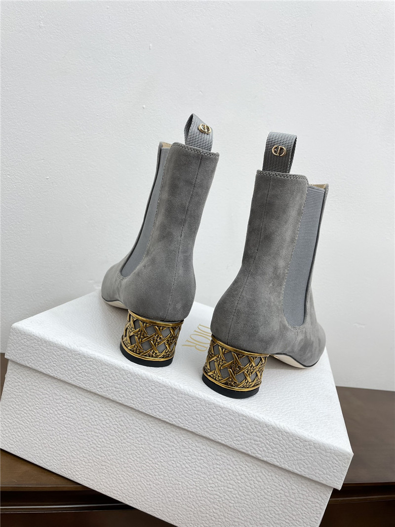 D10r icon 40mm gray suede ankle boots