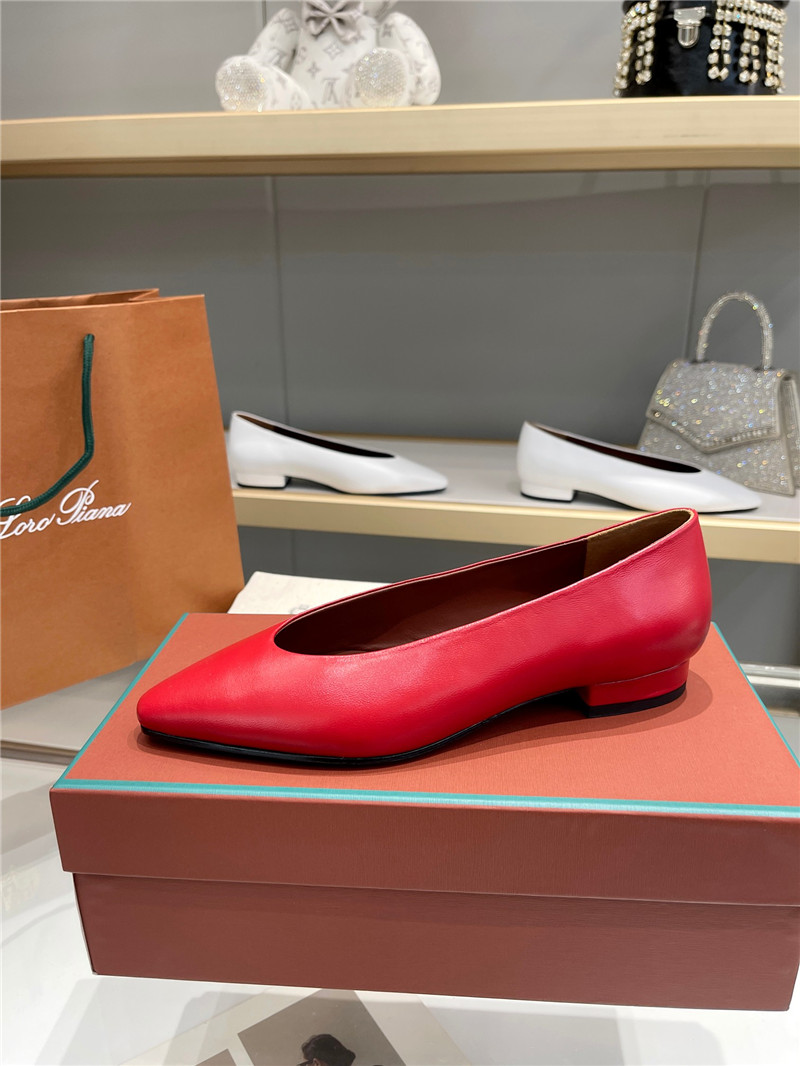 L0r0 P1ana rebecca ballerinas red calfskin