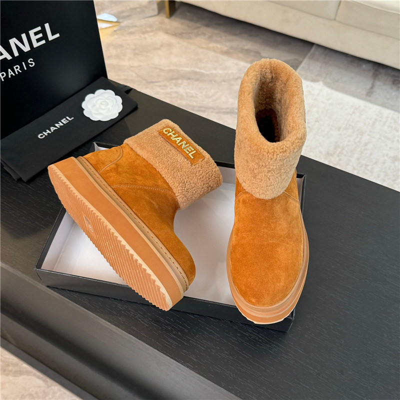 Ch**el brown winter suede wool snow boots