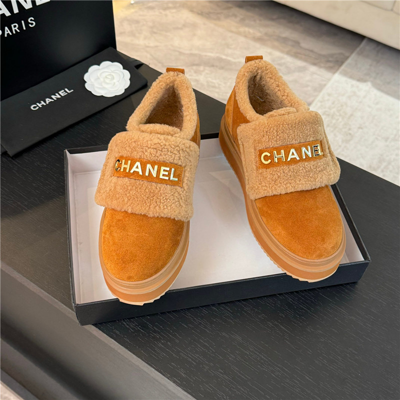 Ch**el winter suede platform wool sneakers