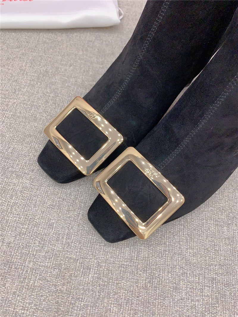 Roger Vivier Black Suede Belle Vivier Boots