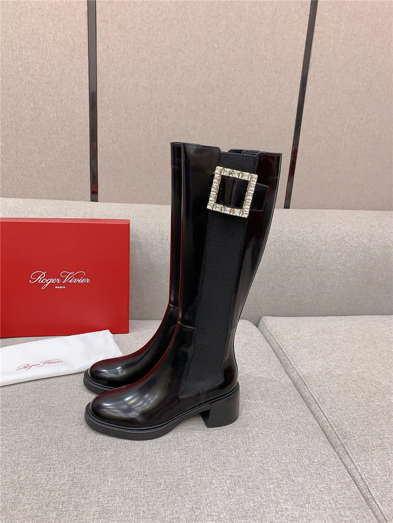 Roger Vivier Viv Rangers Patent Leather Knee-High Boots