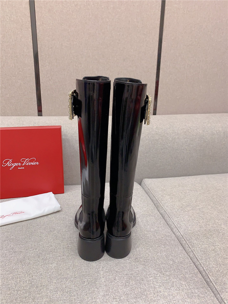 Roger Vivier Viv Rangers Patent Leather Knee-High Boots