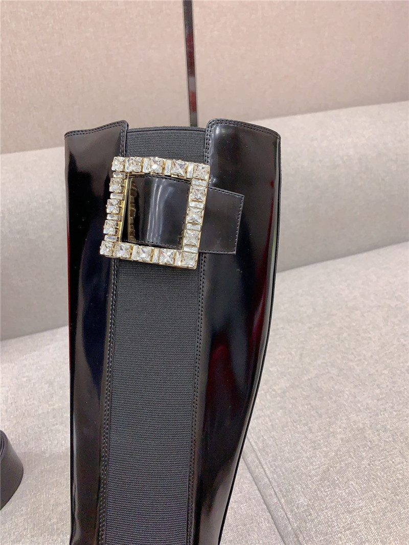 Roger Vivier Viv Rangers Patent Leather Knee-High Boots