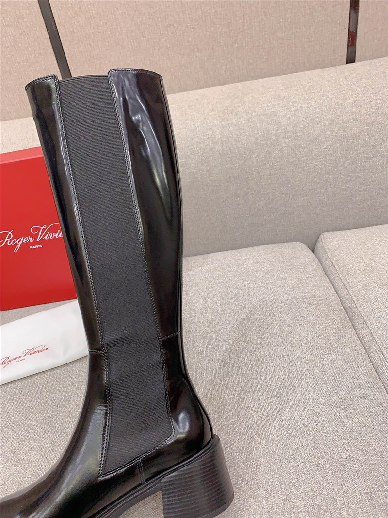 Roger Vivier Viv Rangers Patent Leather Knee-High Boots