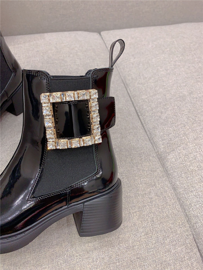 Roger Vivier Viv Rangers Patent-Leather Ankle Boots