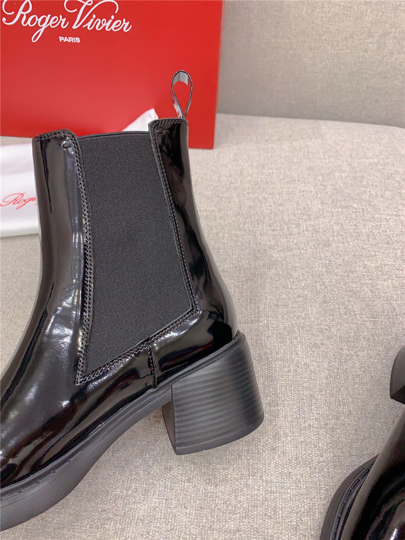 Roger Vivier Viv Rangers Patent-Leather Ankle Boots