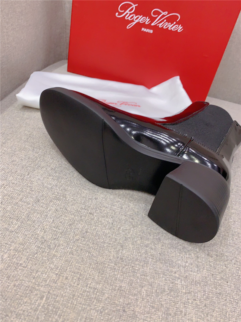 Roger Vivier Viv Rangers Patent-Leather Ankle Boots