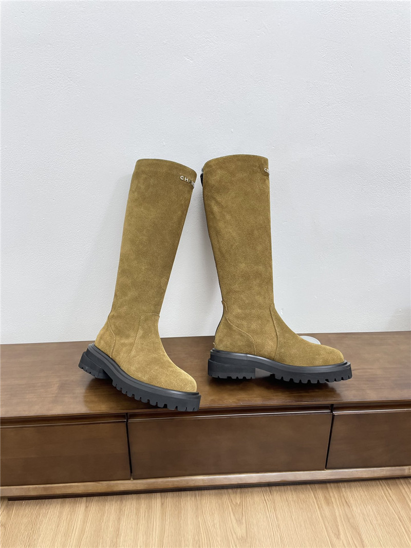 Ch**el suede zippered knee-high boots