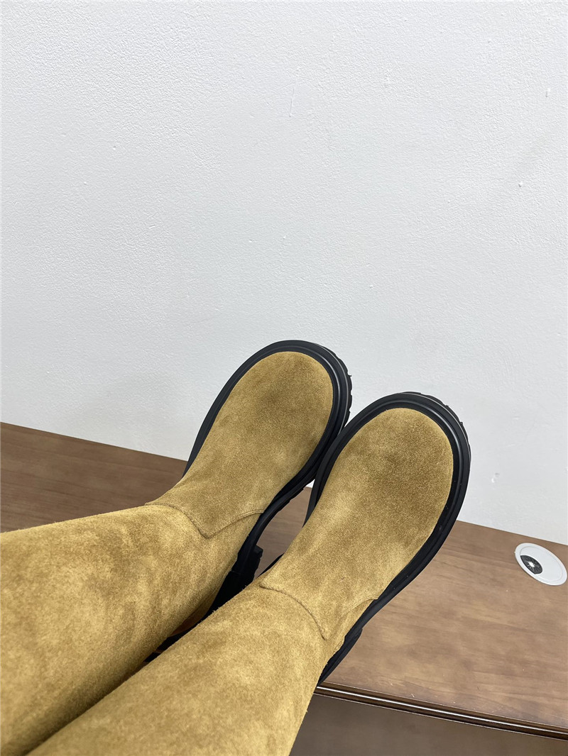 Ch**el suede zippered knee-high boots