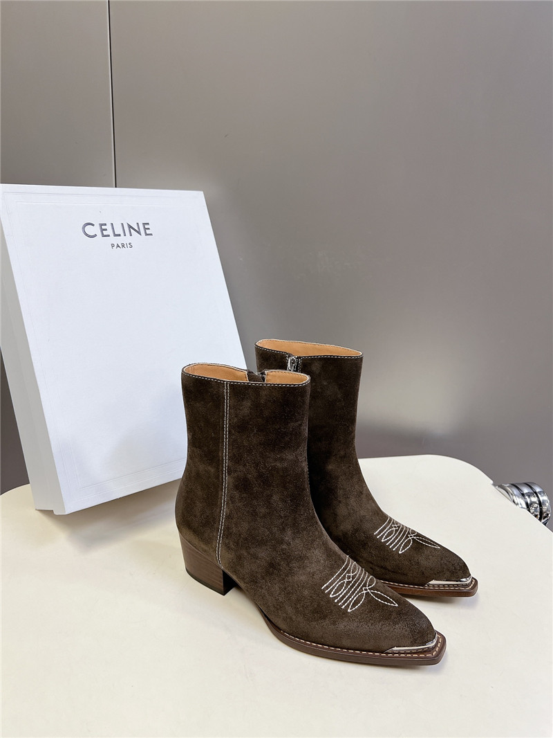Ce1i*e bronze suede western boots