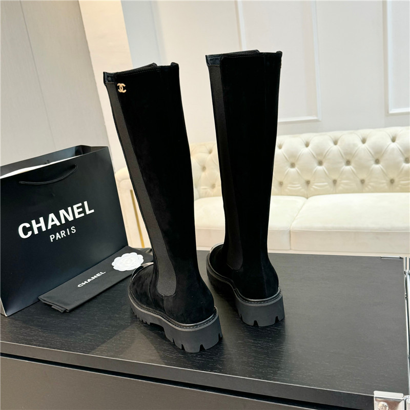 Ch**el knee-high suede leather boots