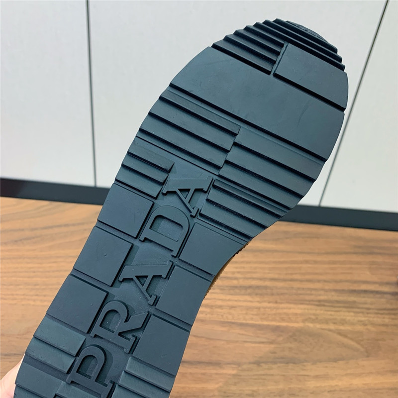 Pra*a black brushed leather derby brogue shoes