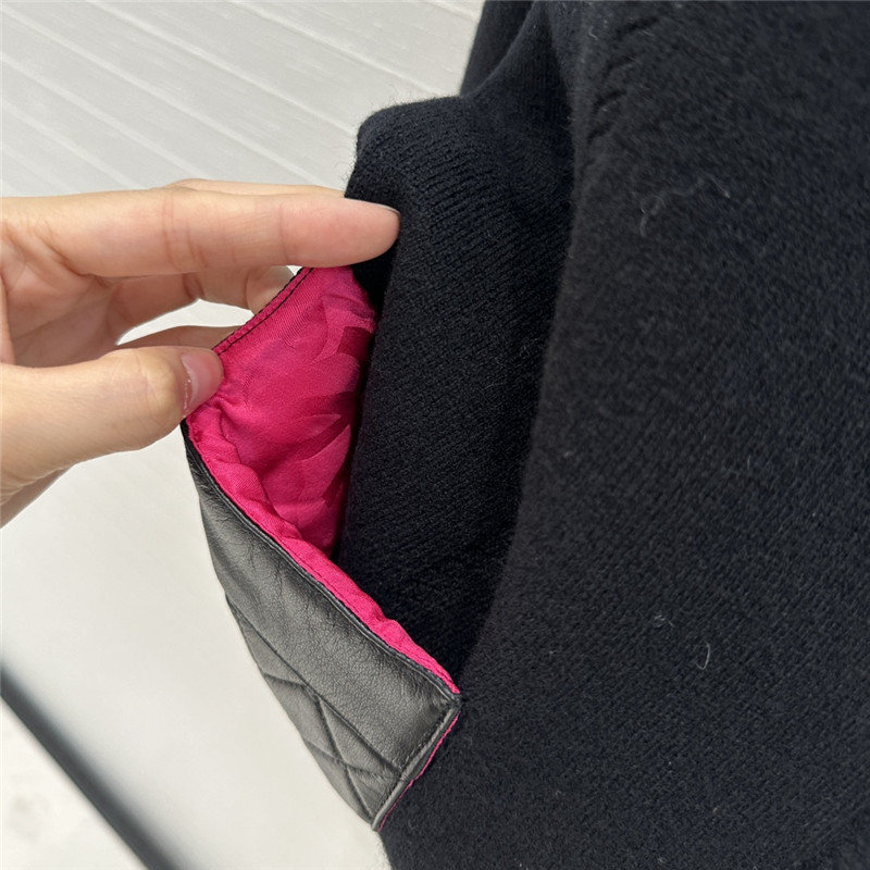 Ch**el leather and cashmere cardigan