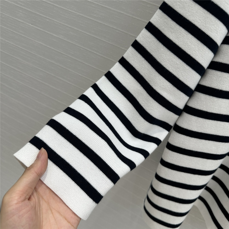 Va1e*ntin0 beaded-neck striped sweater white