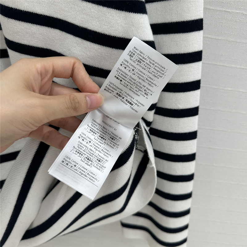 Va1e*ntin0 beaded-neck striped sweater white