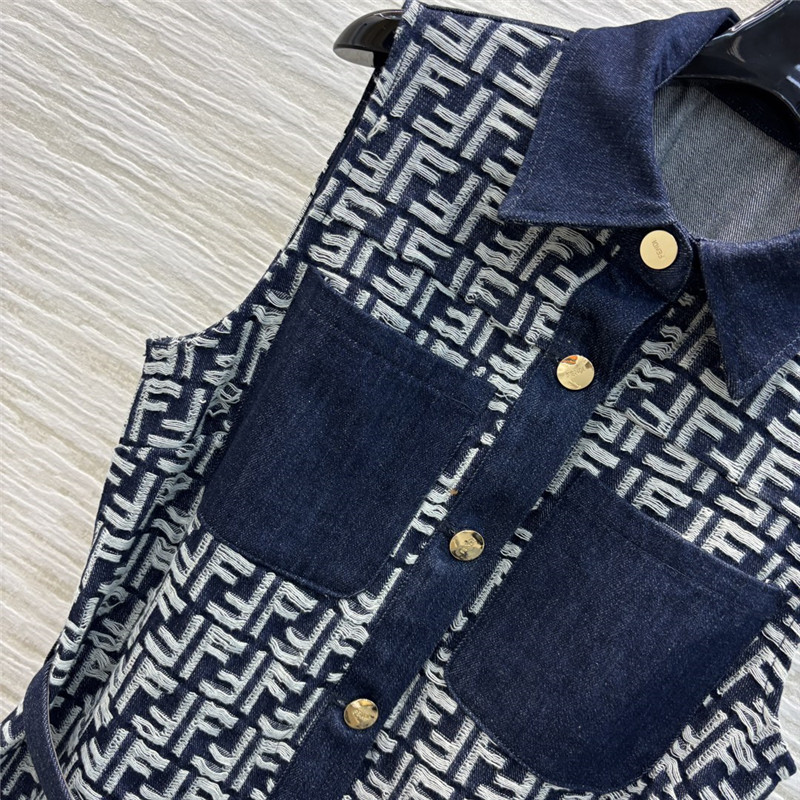 F**di denim vest skirt