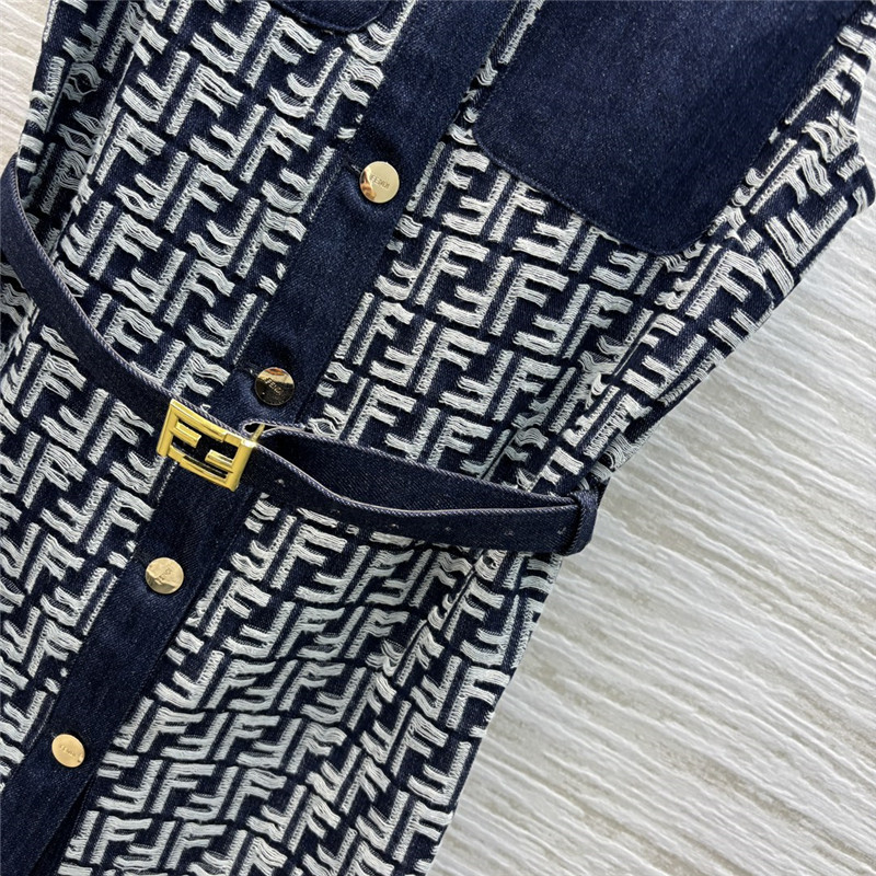 F**di denim vest skirt