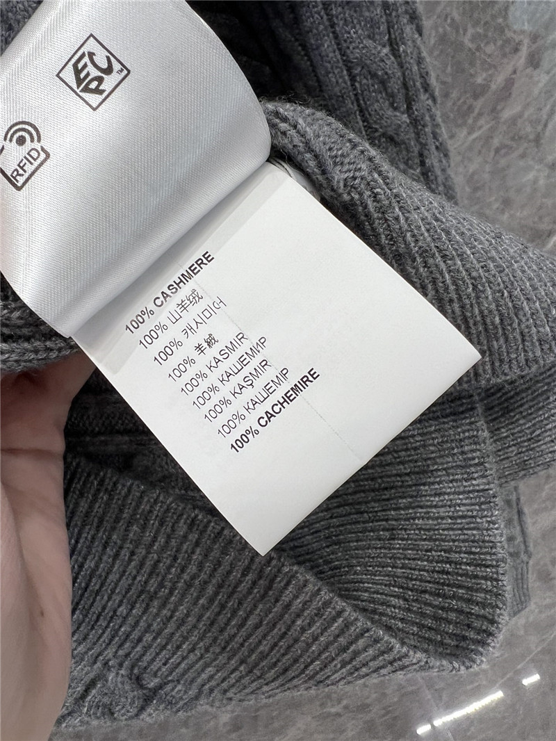 MIU MIU Cable-Knit Polo Sweater Grey