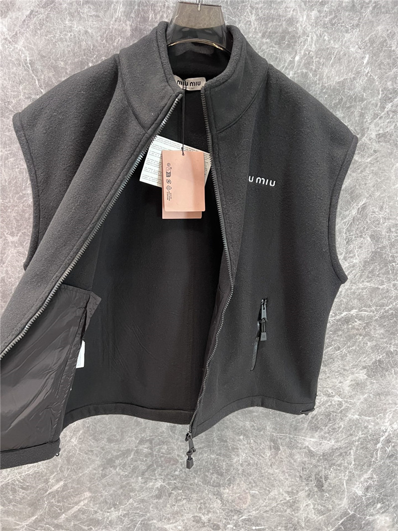 M1um1u stand collar vest coat