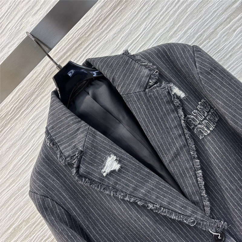 M1um1u denim suit jacket
