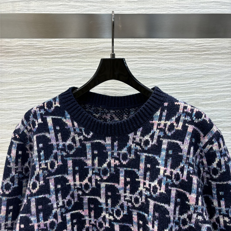 D10r oblique jacquard sweater blue