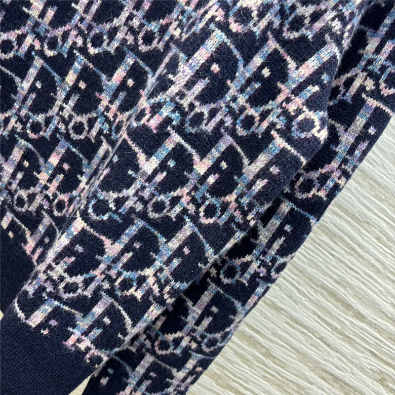 D10r oblique jacquard sweater blue