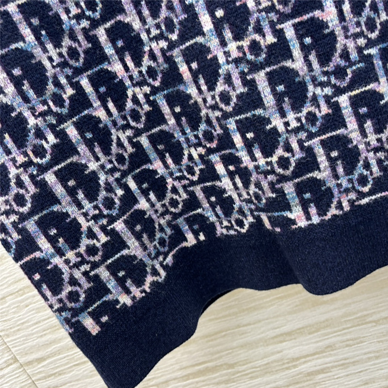 D10r oblique jacquard sweater vest blue