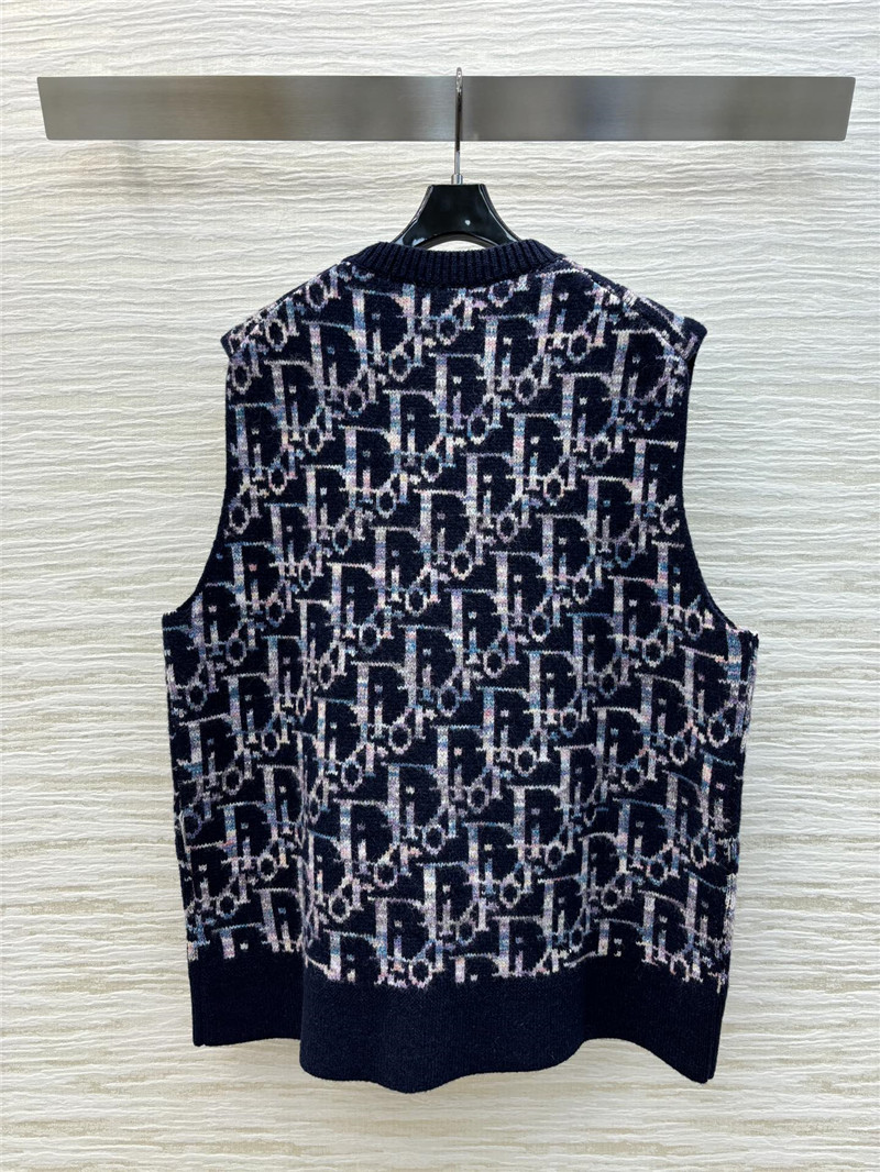 D10r oblique jacquard sweater vest blue