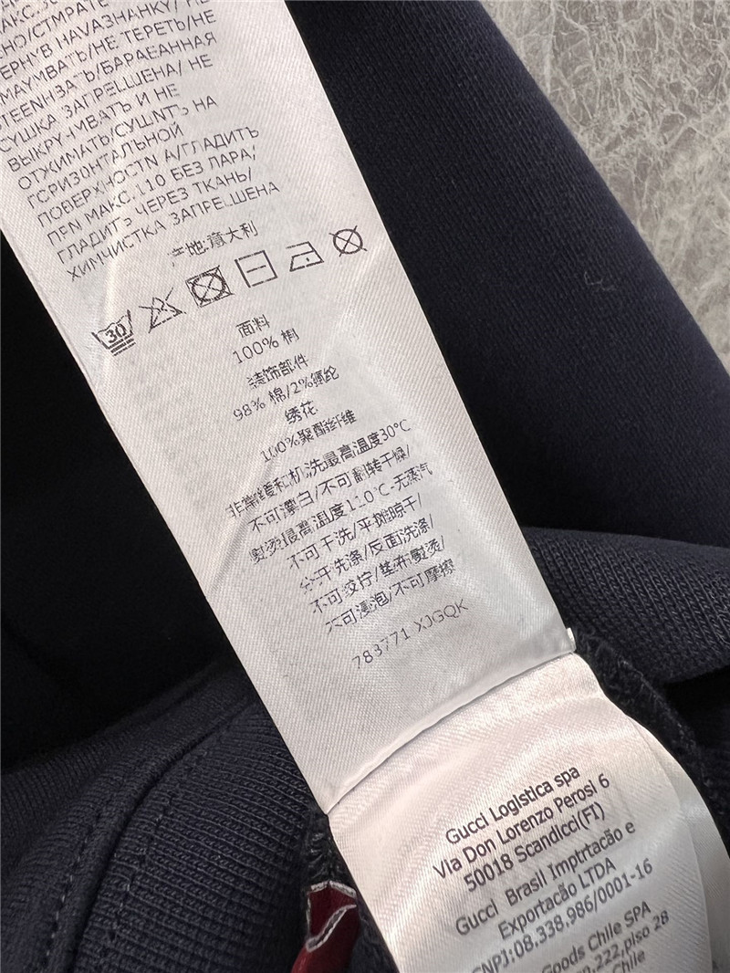 Gvc*1 navy logo cotton hoodie