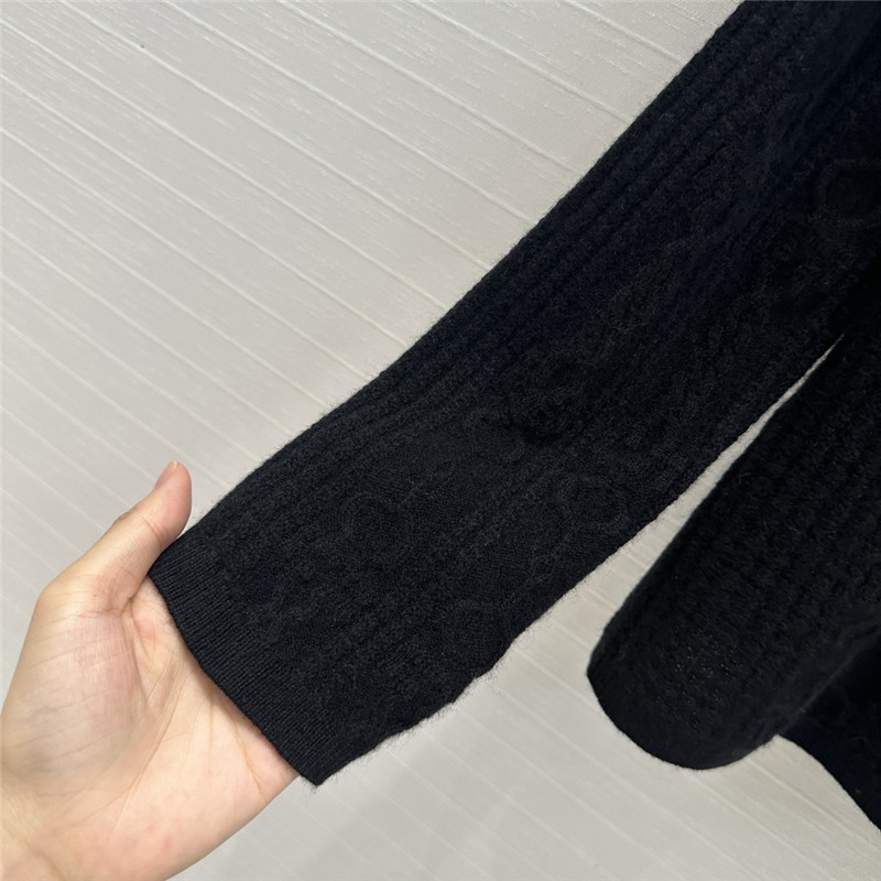 H**me5 cable cashmere shirt cardigan black