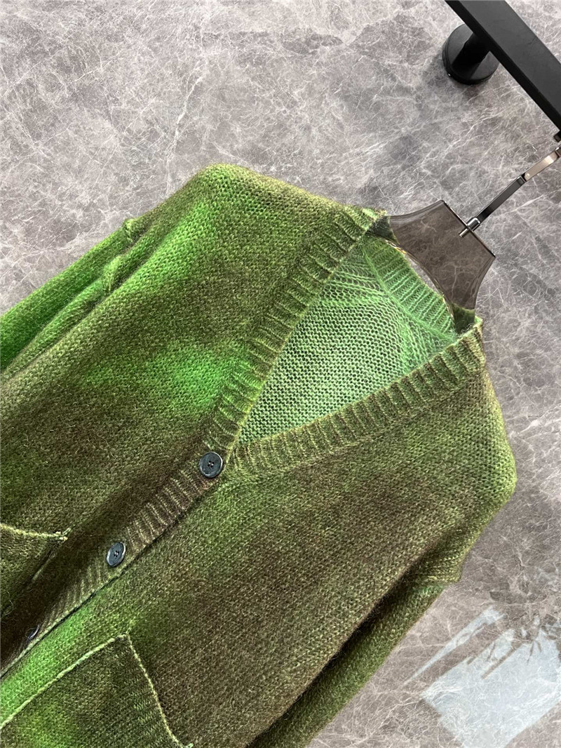 Acne Studios Green Sprayed Cardigan